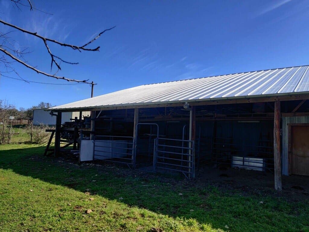 Metal roof on barn